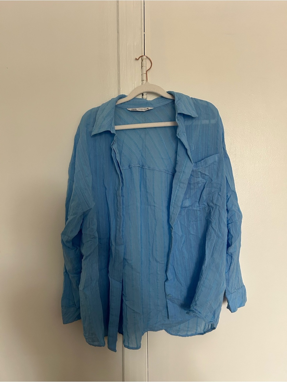 Zara Light Blue Button-Up Shirt - Picture 2 of 6